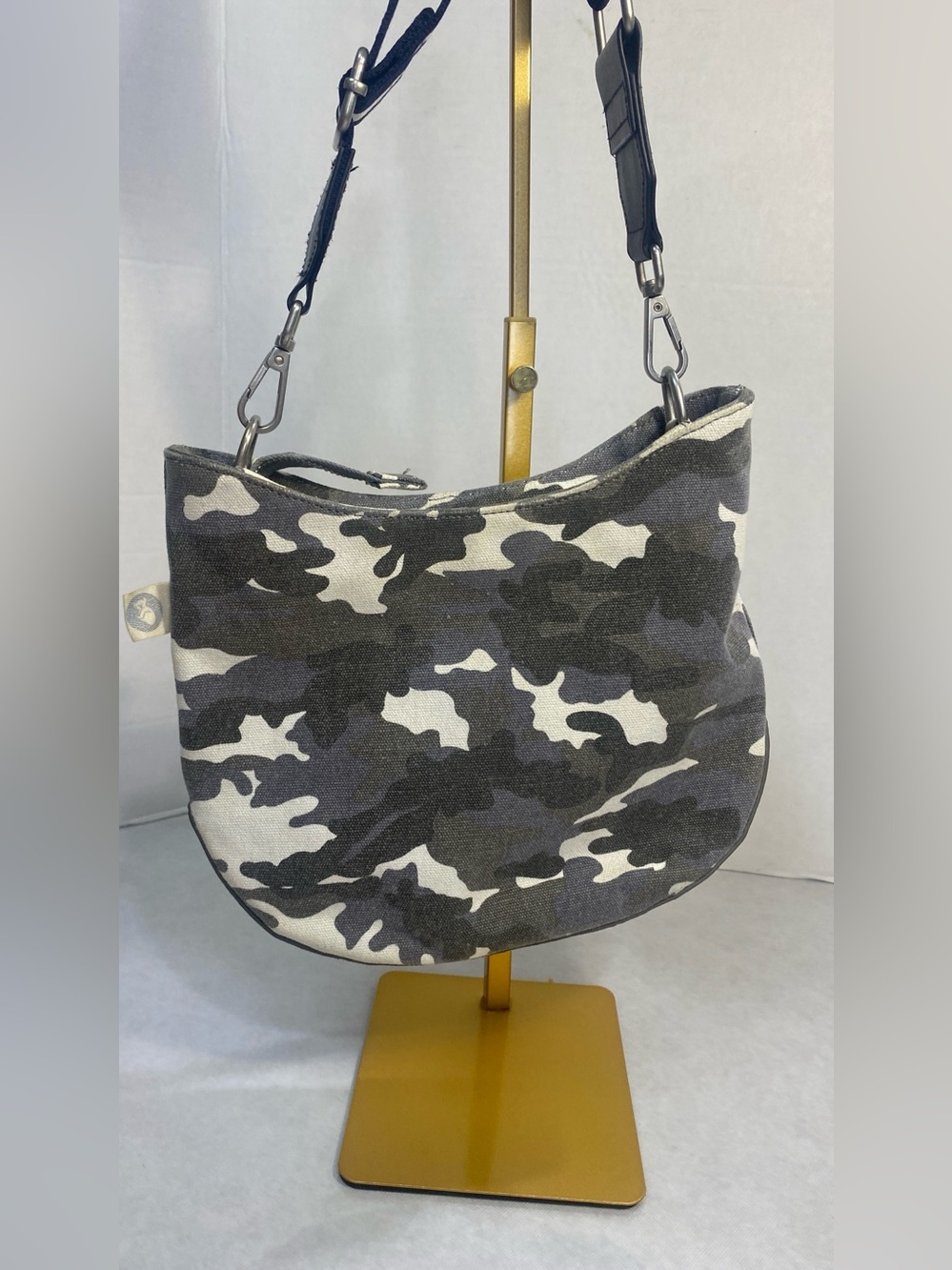 Koala Kannvas Gray Camo Cotton Crossbody Shoulder Bag Adjustable Strap